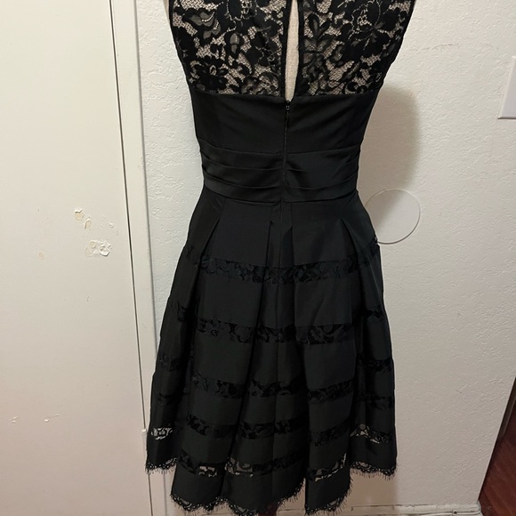 White House Black Market Black Satin Dress Size 0 - Picture 3 of 4